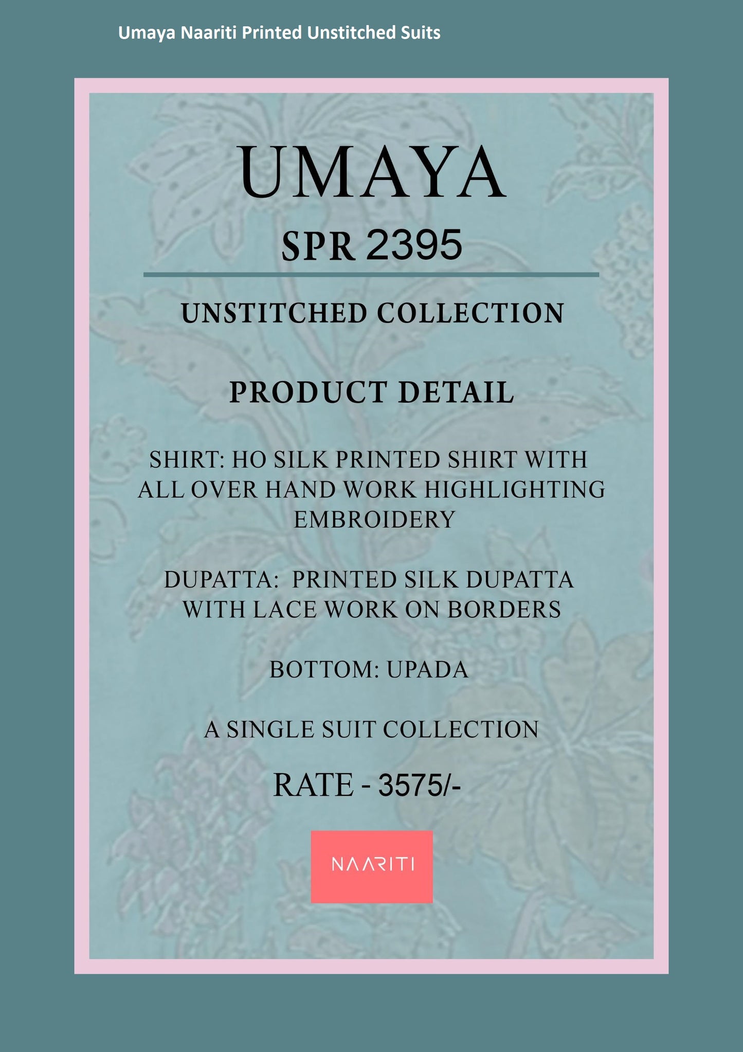 Umaya Naariti Printed Unstitched Suits