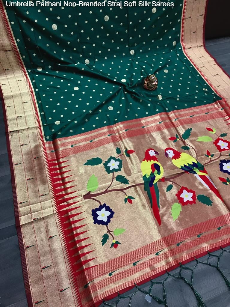 Umbrella Paithani Non-Branded Straj Soft Silk Sarees