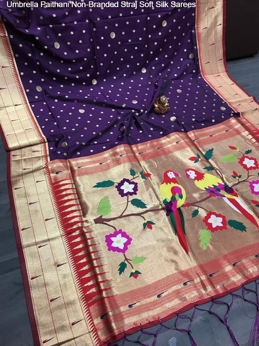 Umbrella Paithani Non-Branded Straj Soft Silk Sarees