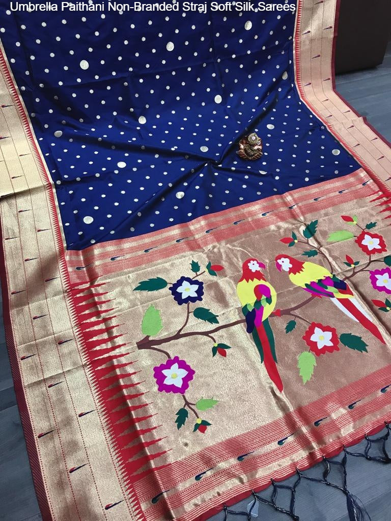 Umbrella Paithani Non-Branded Straj Soft Silk Sarees