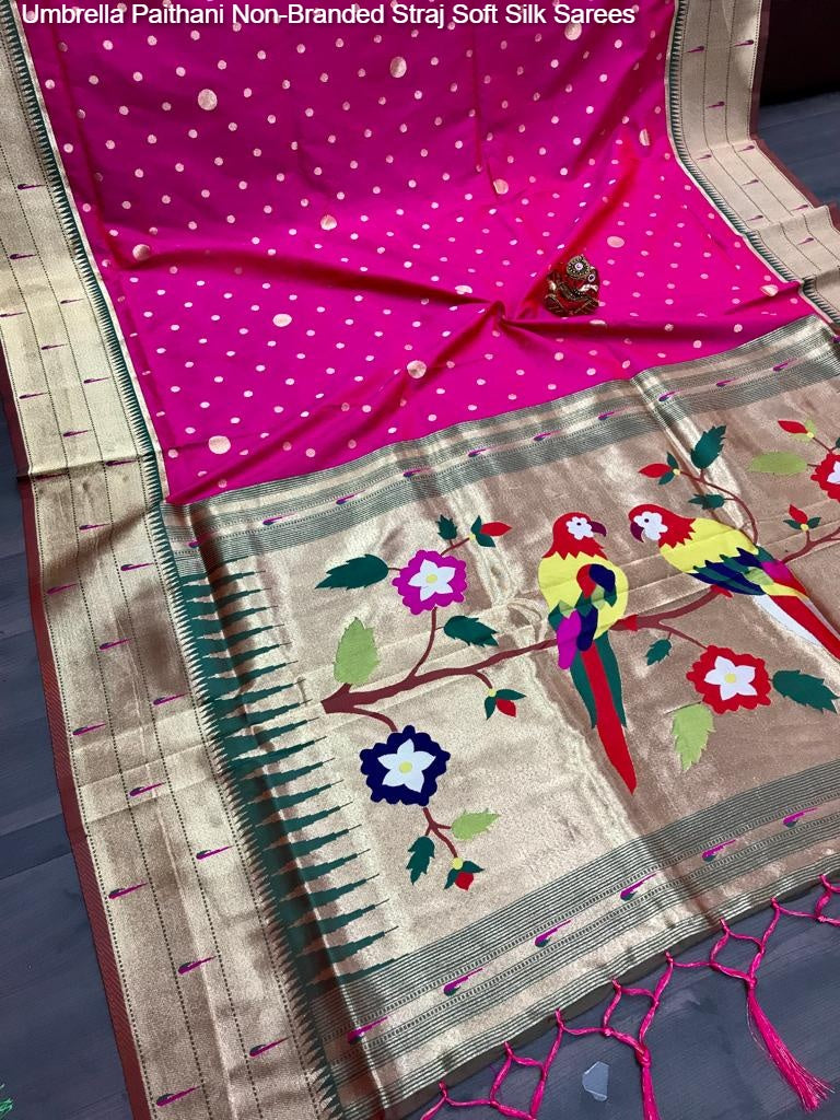 Umbrella Paithani Non-Branded Straj Soft Silk Sarees