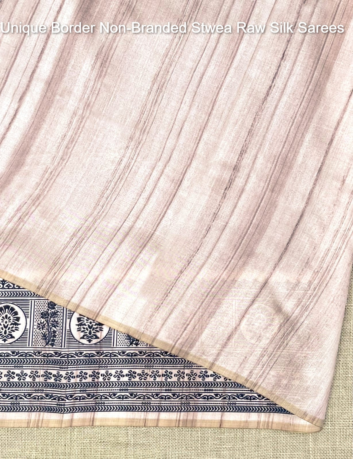 Unique Border Non-Branded Stwea Raw Silk Sarees