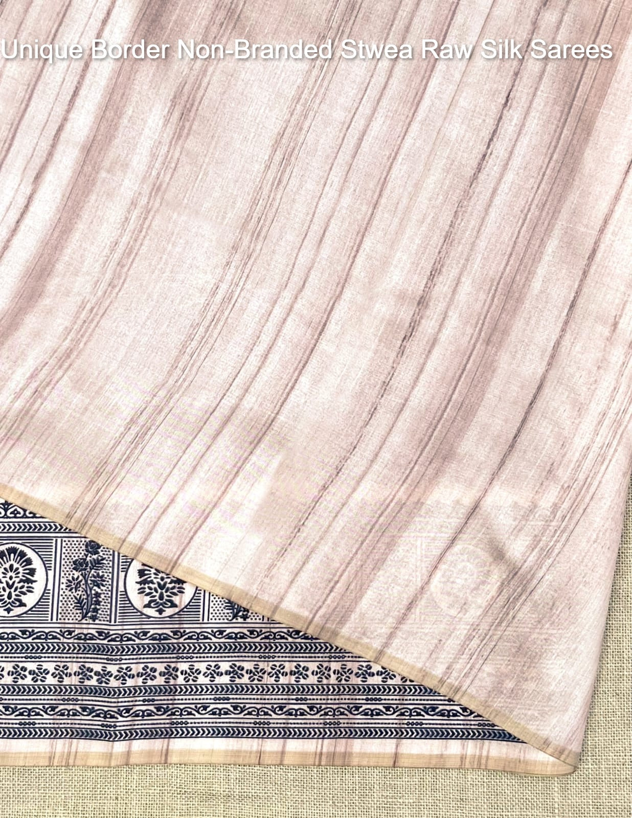 Unique Border Non-Branded Stwea Raw Silk Sarees