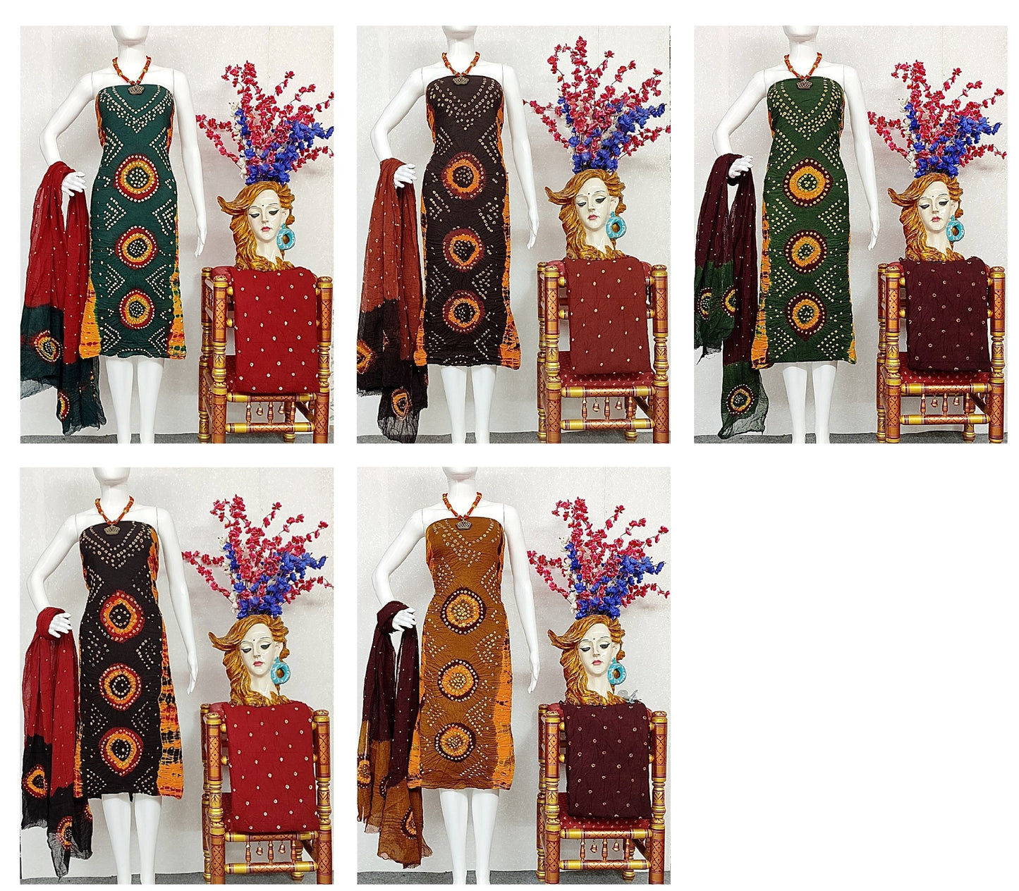 Urvashi Non-Branded Stktt Potli Cotton Unstitched Suits