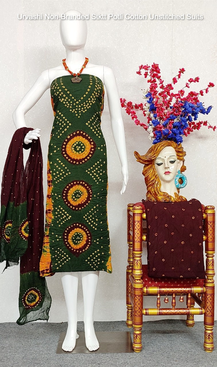 Urvashi Non-Branded Stktt Potli Cotton Unstitched Suits