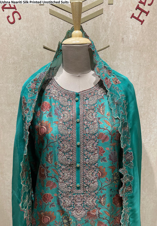 Ushna Naariti Silk Printed Unstitched Suits
