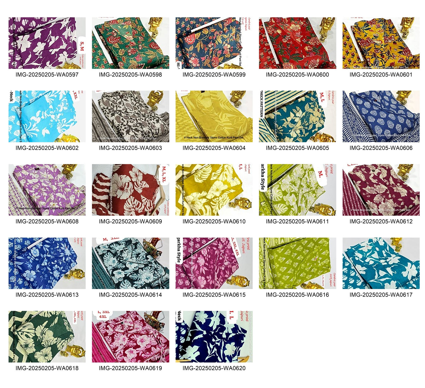 V Neck Non-Branded Stpmr Cotton Kurti Pant Set