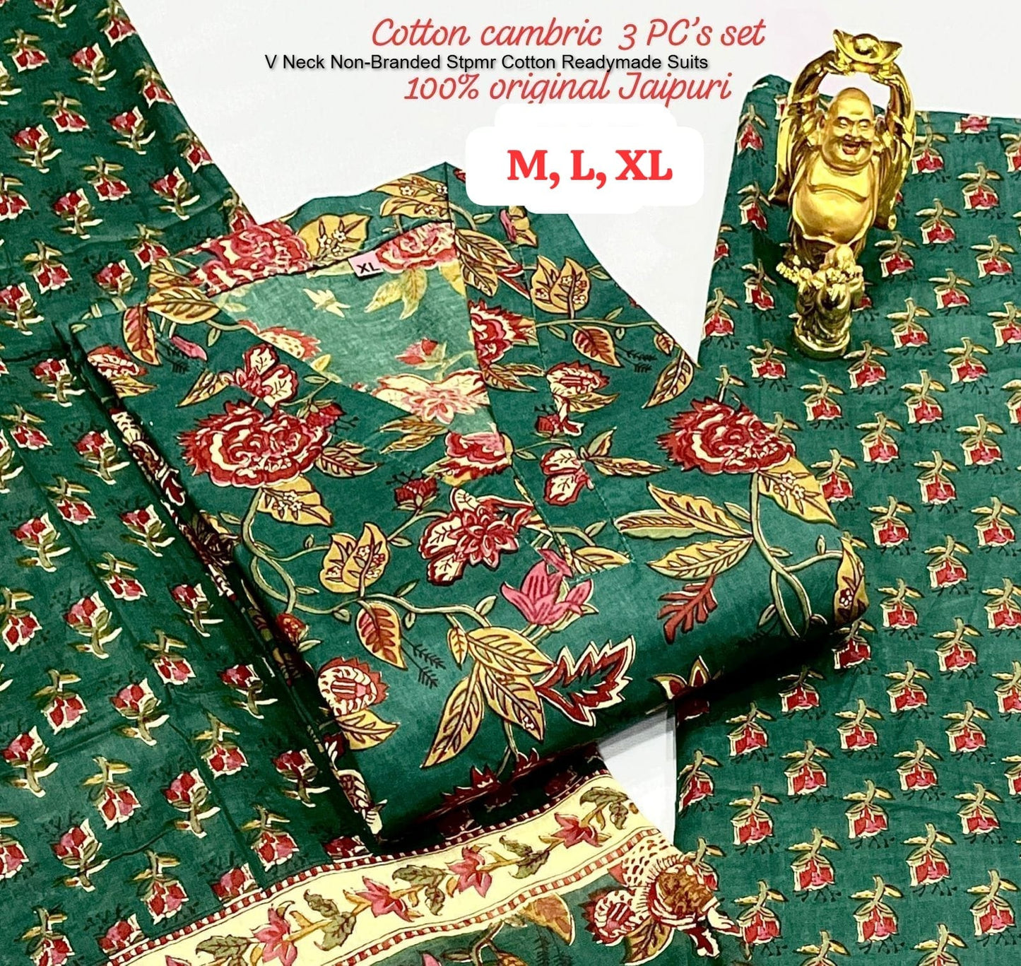 V Neck Non-Branded Stpmr Cotton Readymade Suits