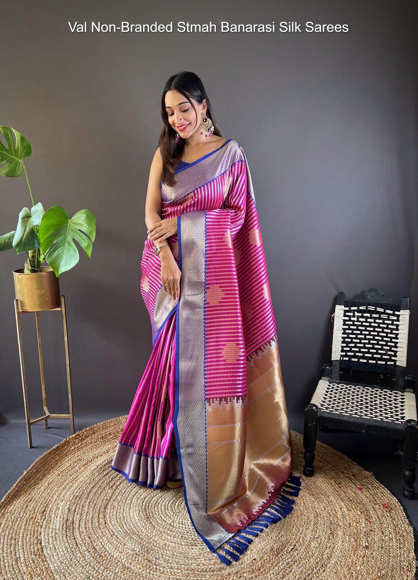Val Non-Branded Stmah Banarasi Silk Sarees