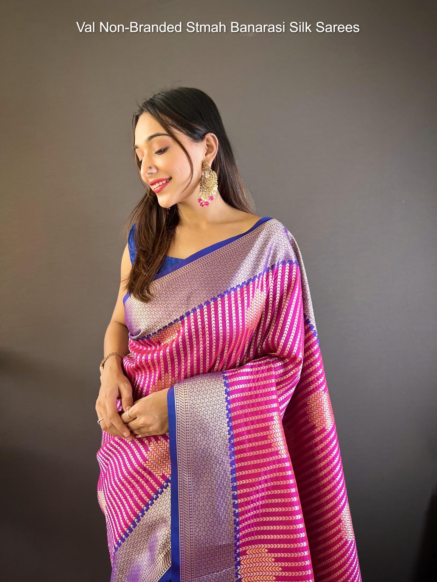 Val Non-Branded Stmah Banarasi Silk Sarees