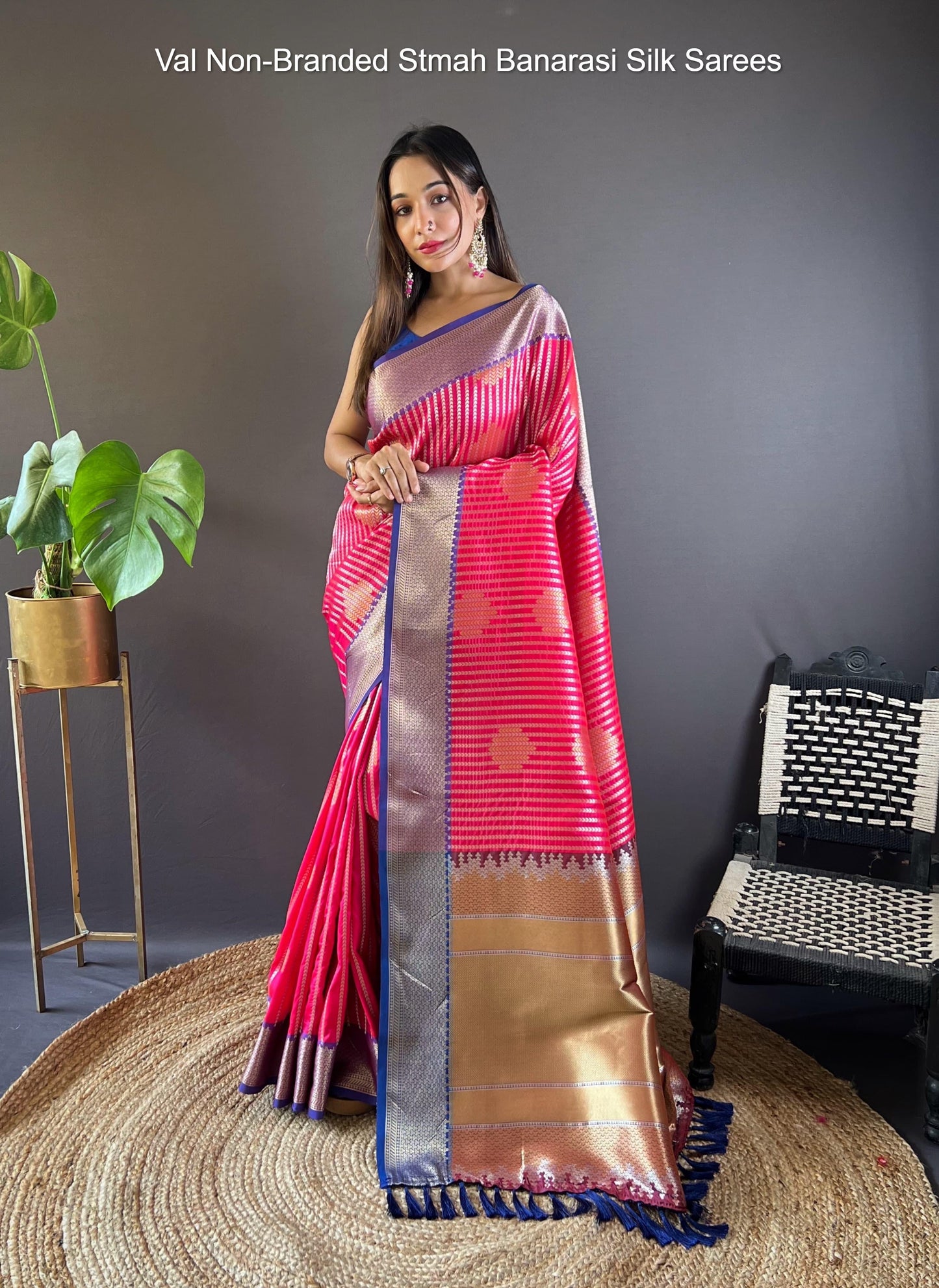 Val Non-Branded Stmah Banarasi Silk Sarees