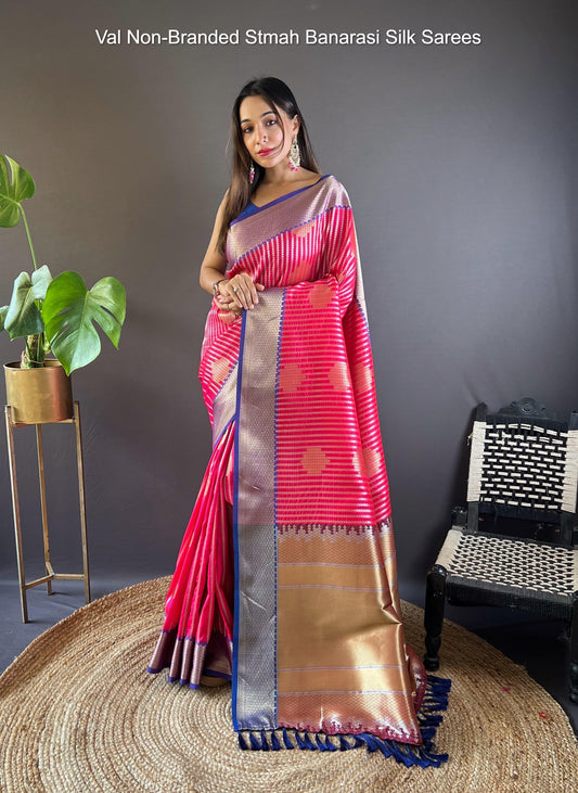 Val Non-Branded Stmah Banarasi Silk Sarees