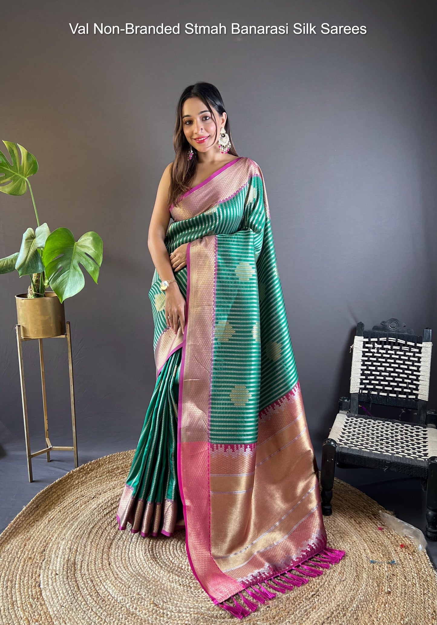 Val Non-Branded Stmah Banarasi Silk Sarees