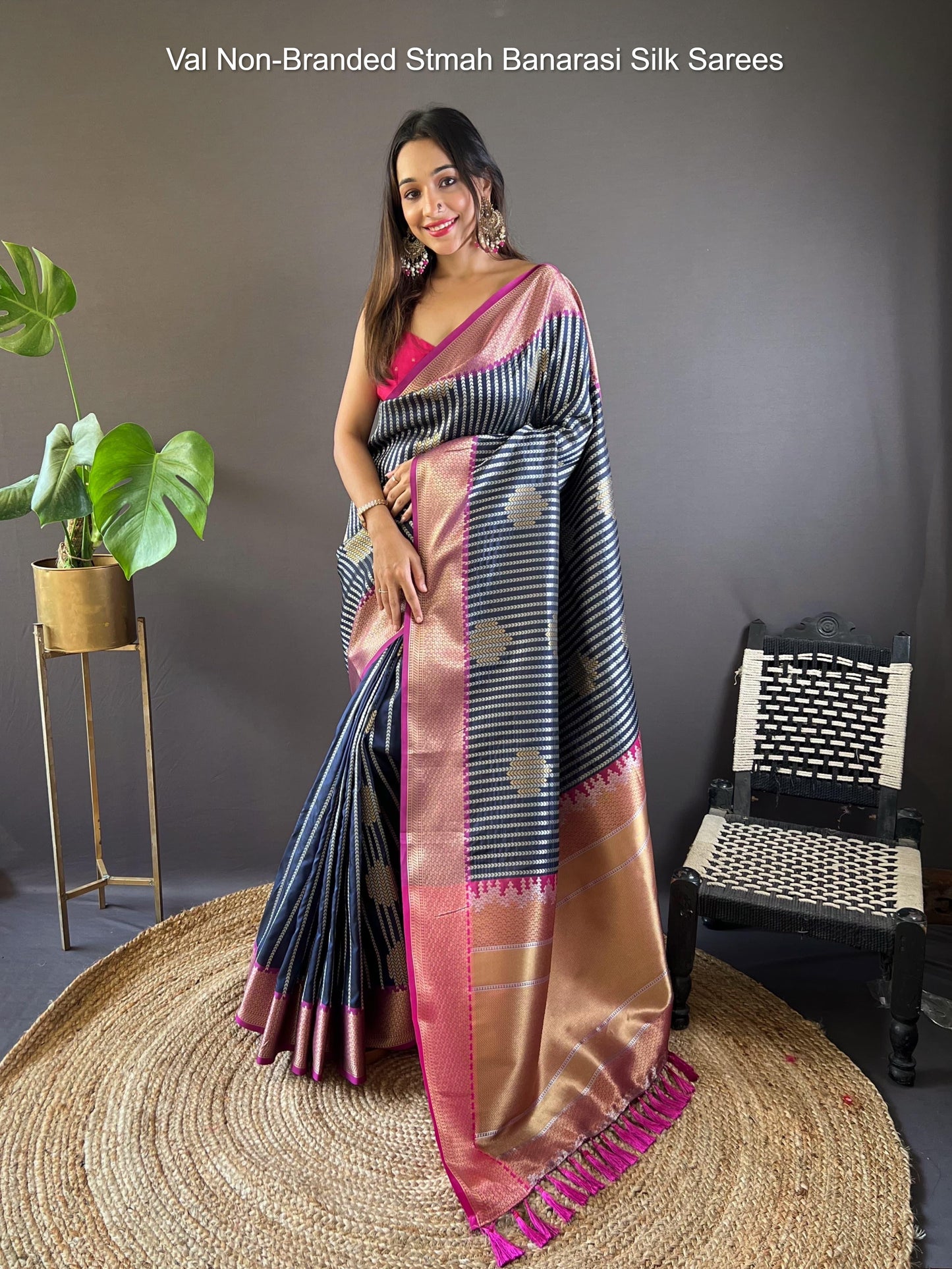 Val Non-Branded Stmah Banarasi Silk Sarees