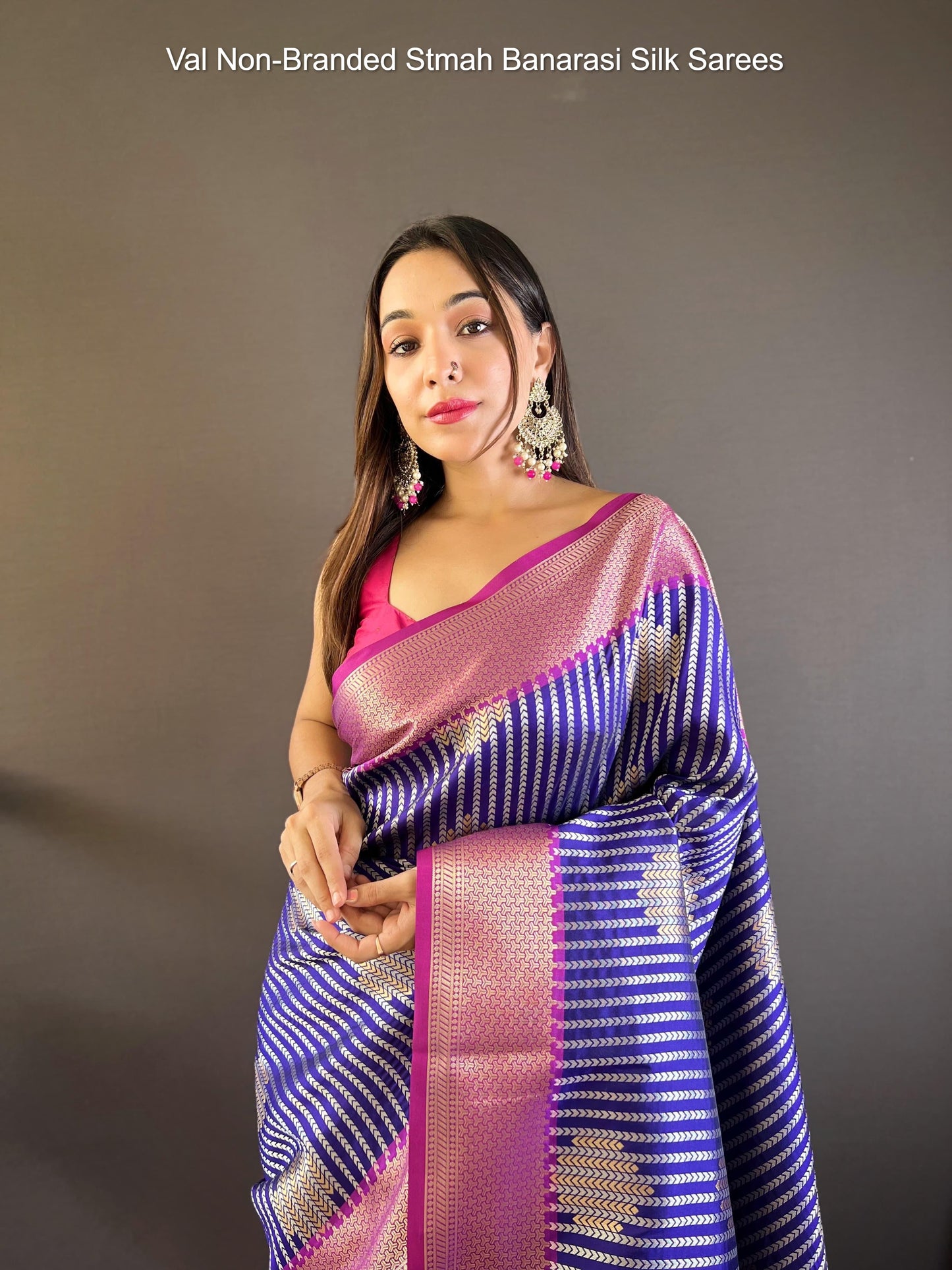 Val Non-Branded Stmah Banarasi Silk Sarees