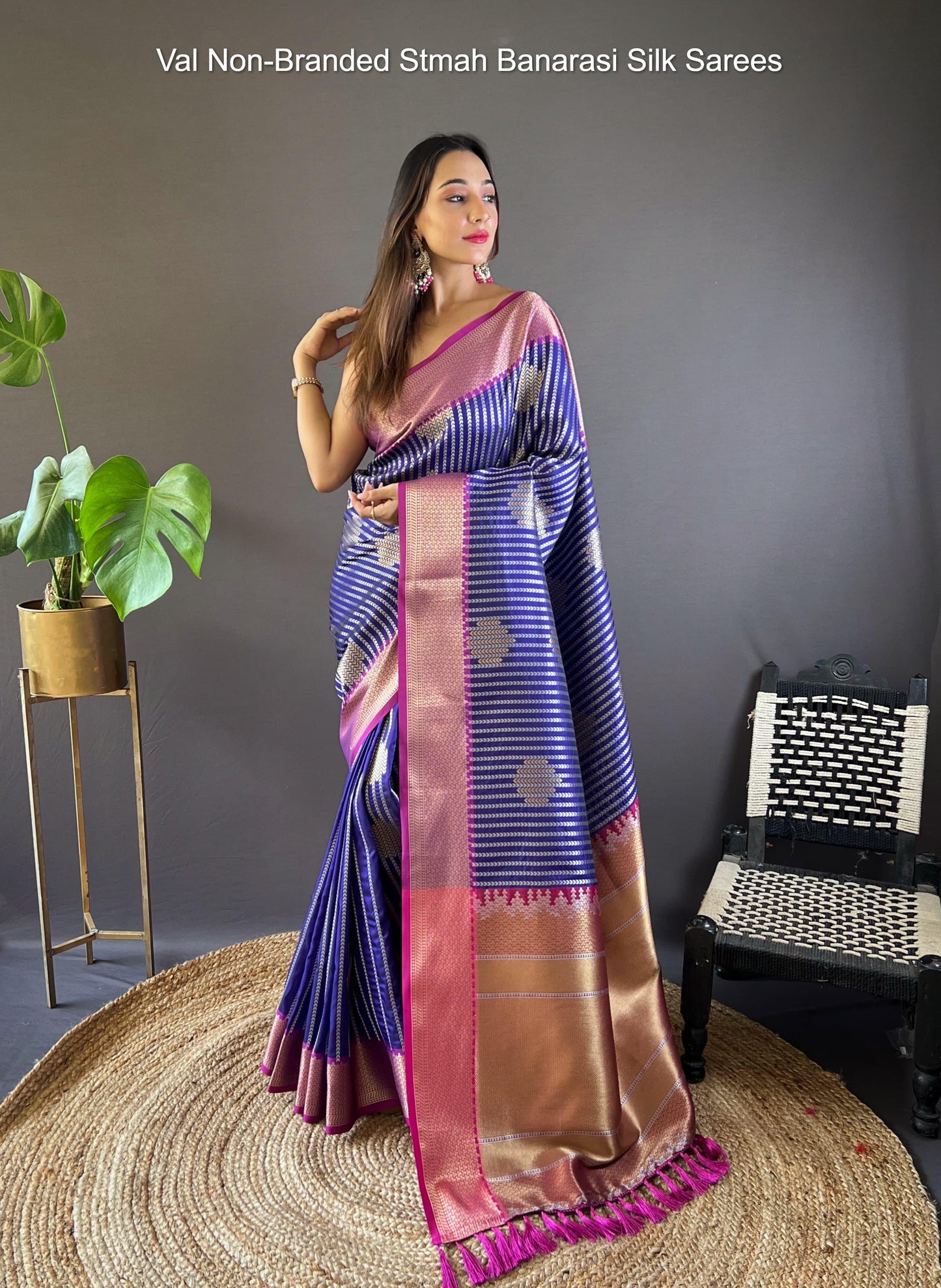 Val Non-Branded Stmah Banarasi Silk Sarees