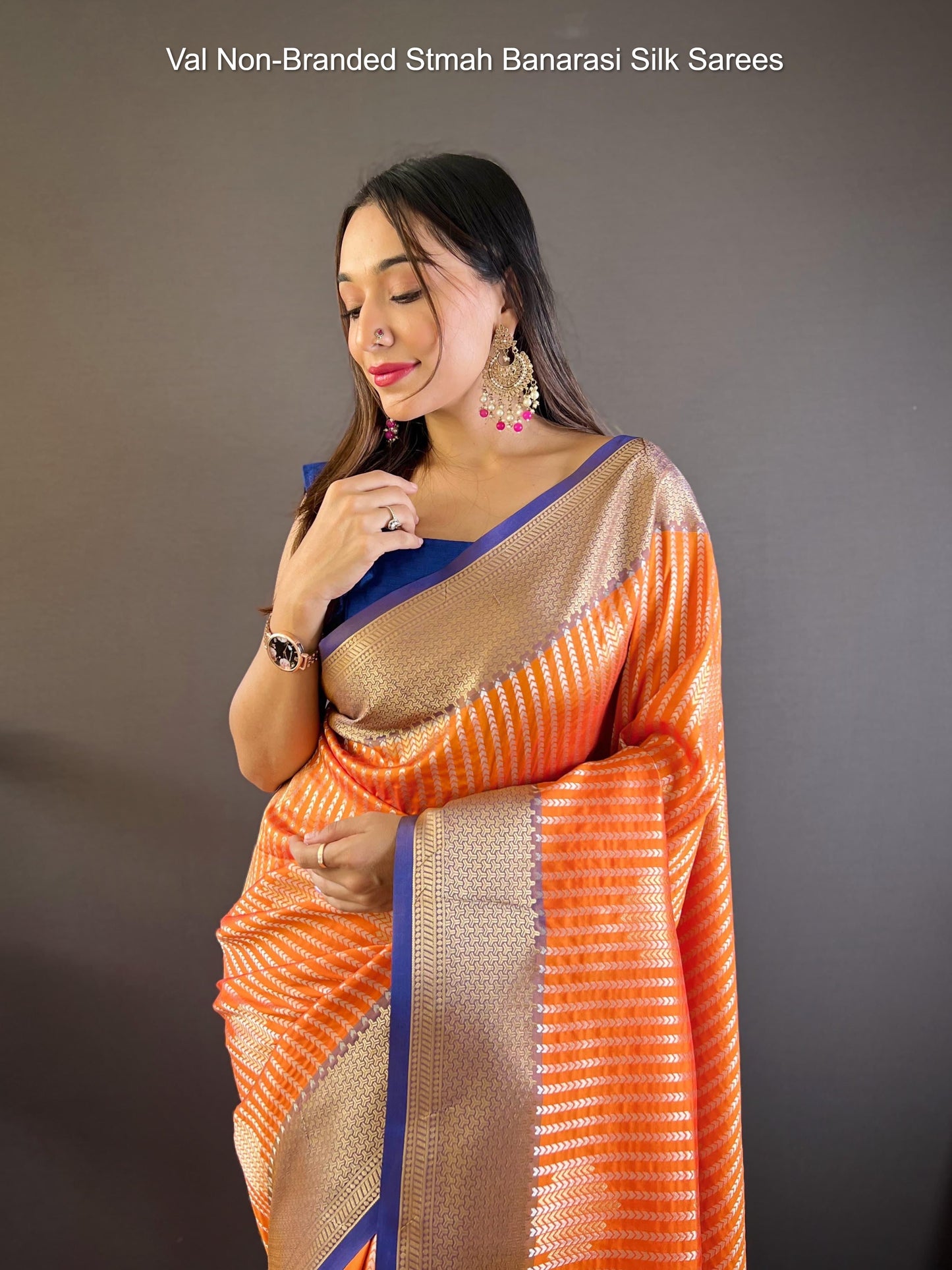 Val Non-Branded Stmah Banarasi Silk Sarees