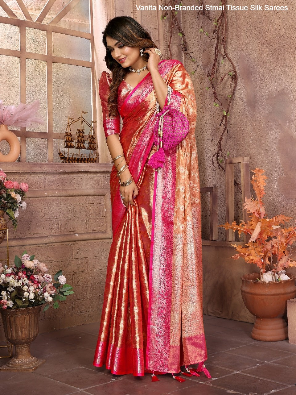 Vanita Non-Branded Stmai Tissue Silk Sarees