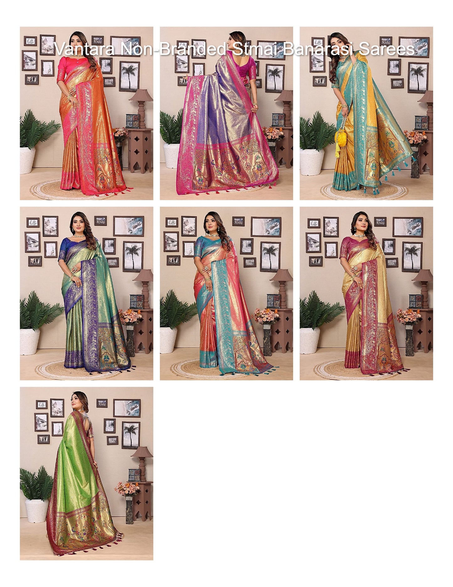 Vantara Non-Branded Stmai Banarasi Sarees