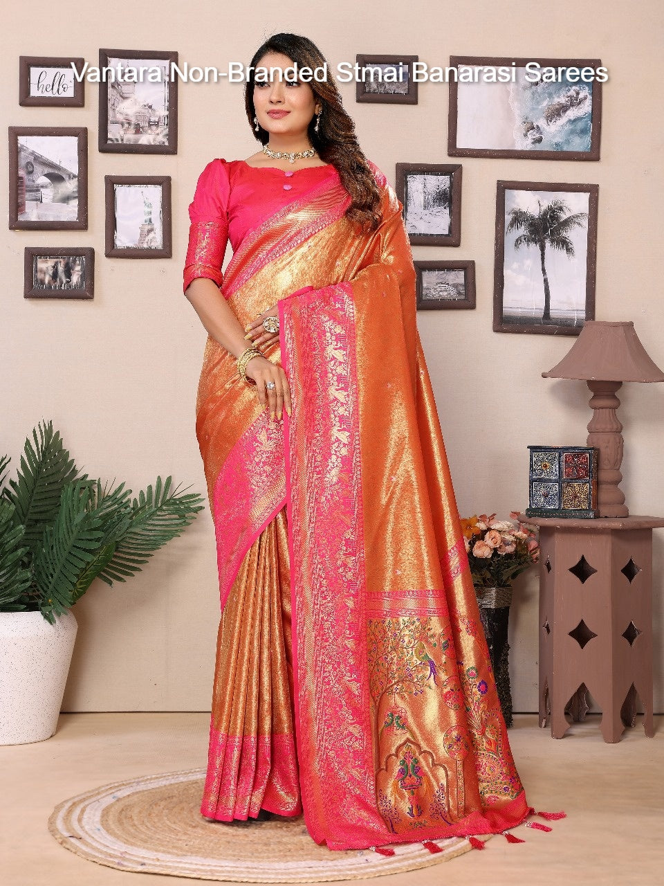 Vantara Non-Branded Stmai Banarasi Sarees