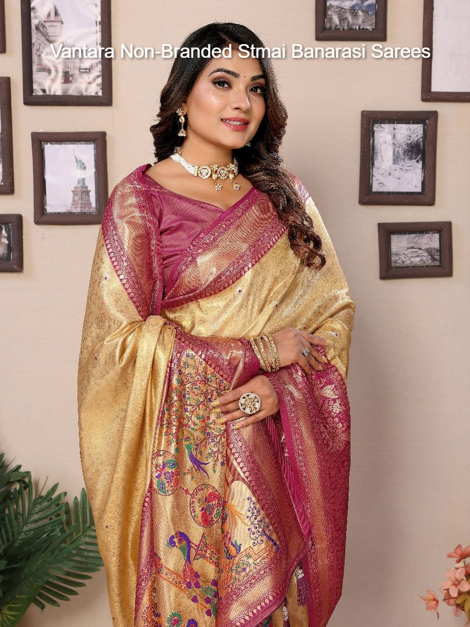 Vantara Non-Branded Stmai Banarasi Sarees