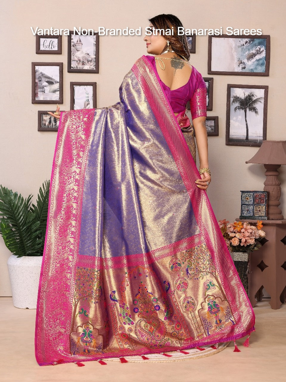 Vantara Non-Branded Stmai Banarasi Sarees