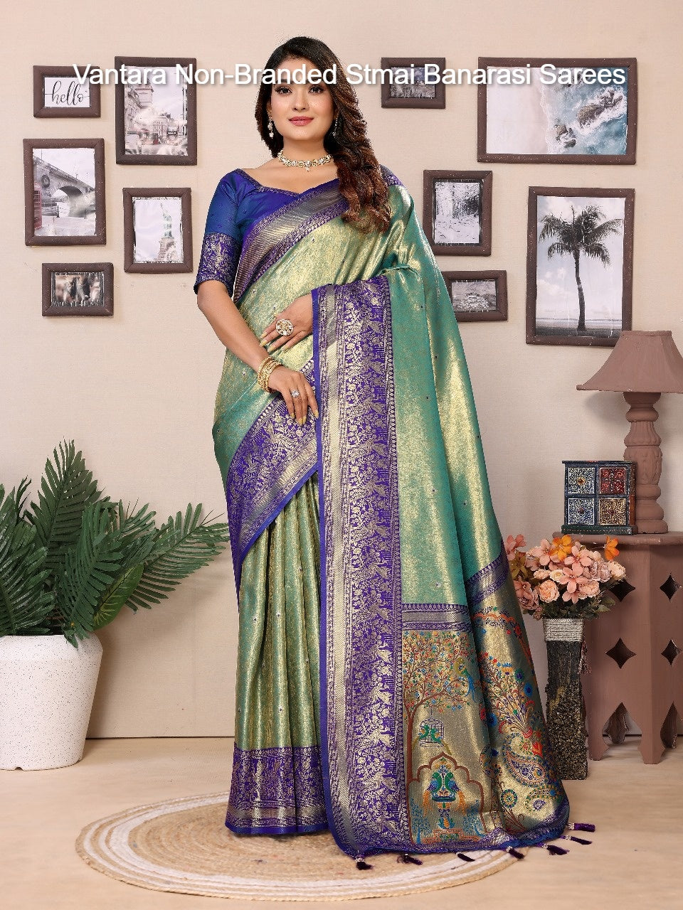 Vantara Non-Branded Stmai Banarasi Sarees