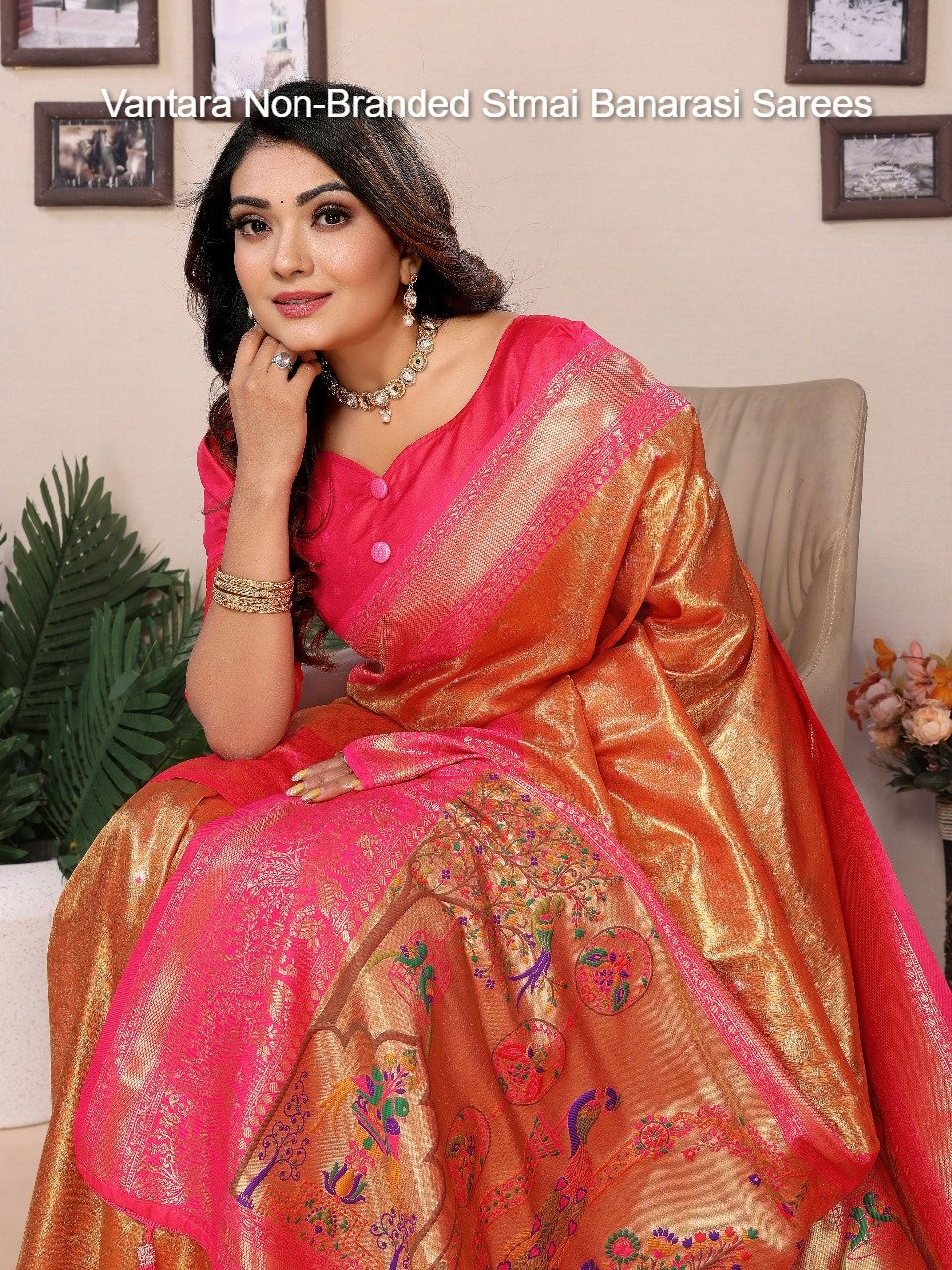 Vantara Non-Branded Stmai Banarasi Sarees