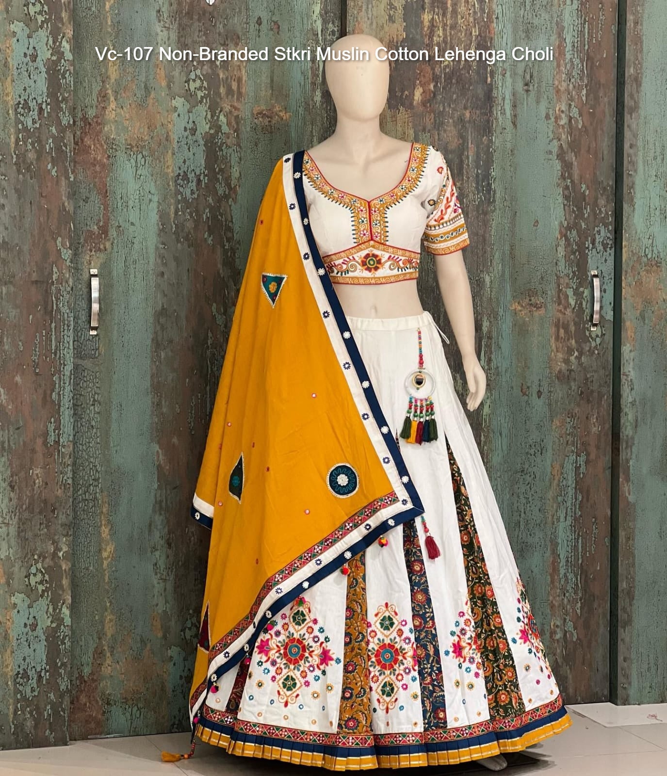 Vc-107 Non-Branded Stkri Muslin Cotton Lehenga Choli