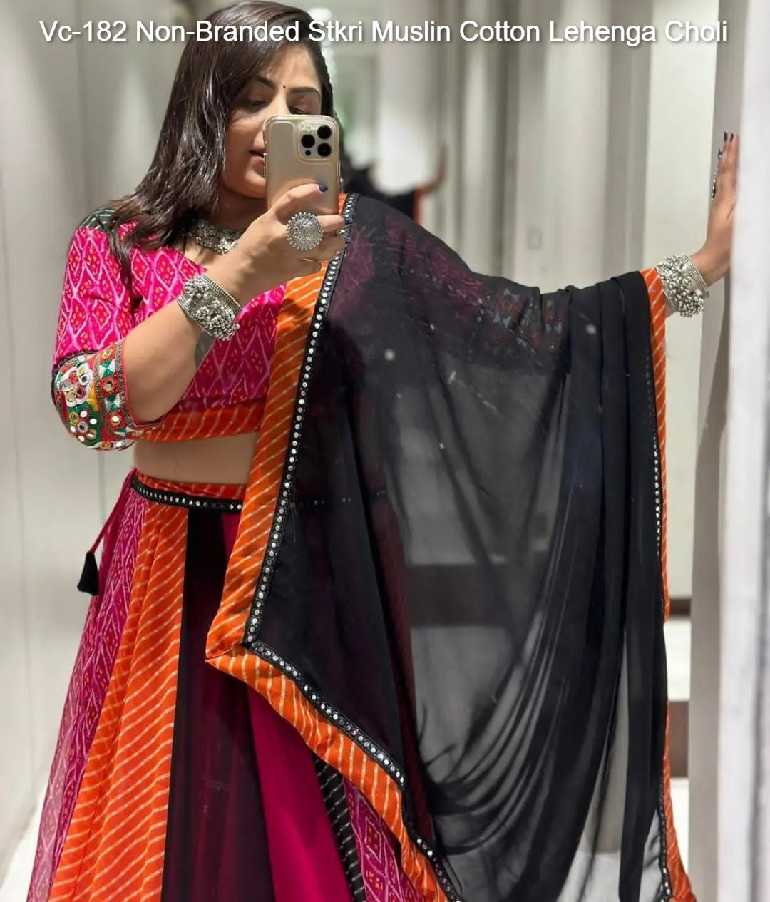 Vc-182 Non-Branded Stkri Muslin Cotton Lehenga Choli