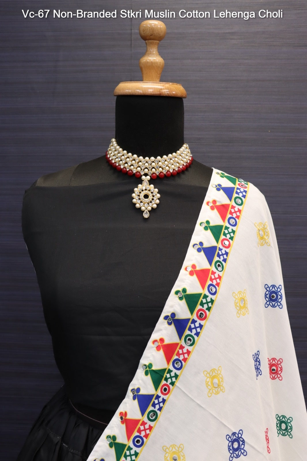 Vc-67 Non-Branded Stkri Muslin Cotton Lehenga Choli