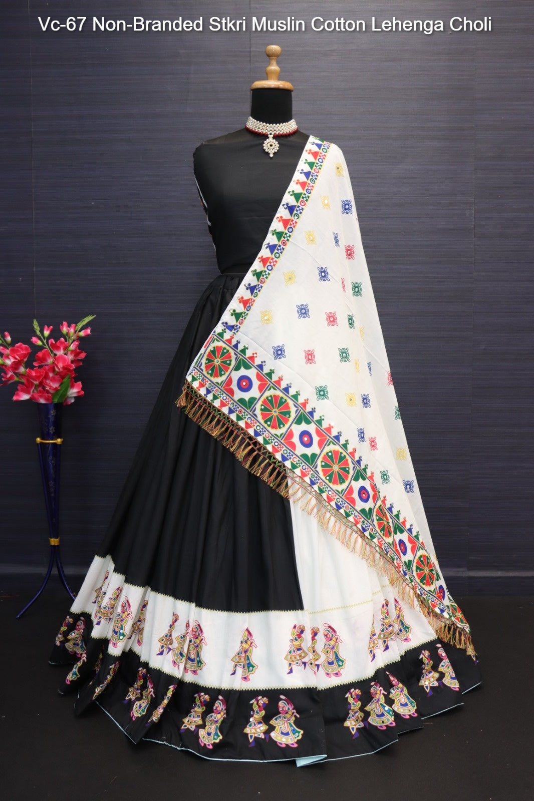 Vc-67 Non-Branded Stkri Muslin Cotton Lehenga Choli