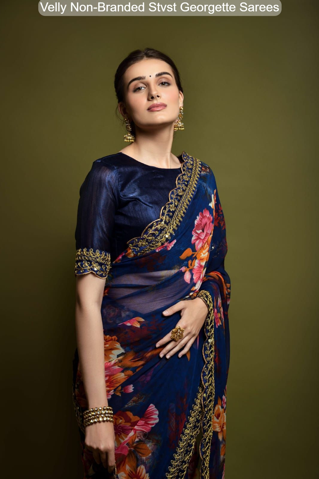 Velly Non-Branded Stvst Georgette Sarees