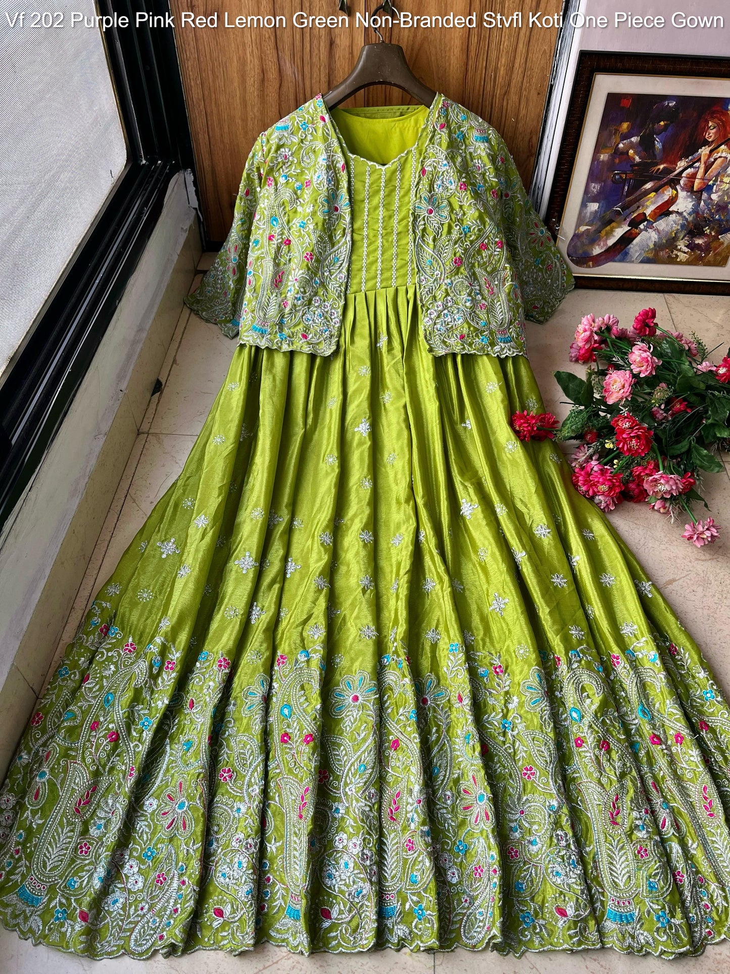 Vf 202 Purple Pink Red Lemon Green Non-Branded Stvfl Koti One Piece Gown