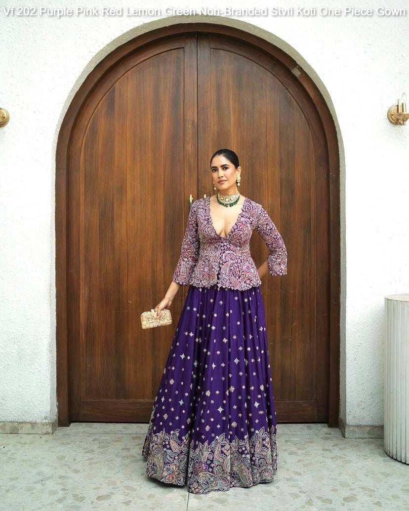 Vf 202 Purple Pink Red Lemon Green Non-Branded Stvfl Koti One Piece Gown