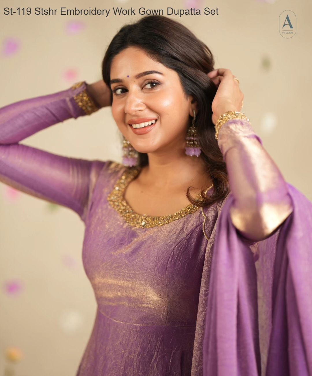 St-119 Stshr Embroidery Work Gown Dupatta Set