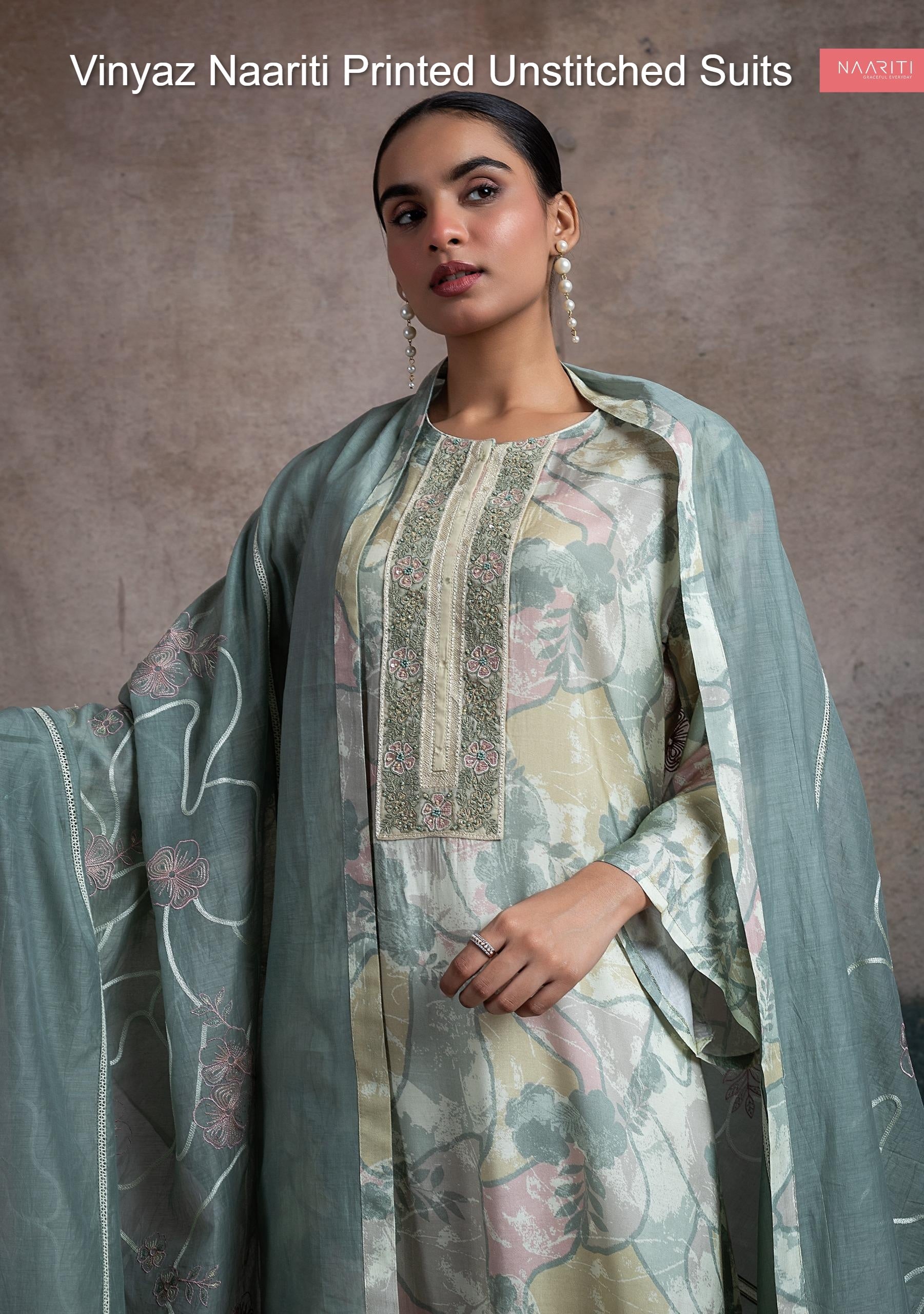 Vinyaz Naariti Printed Unstitched Suits