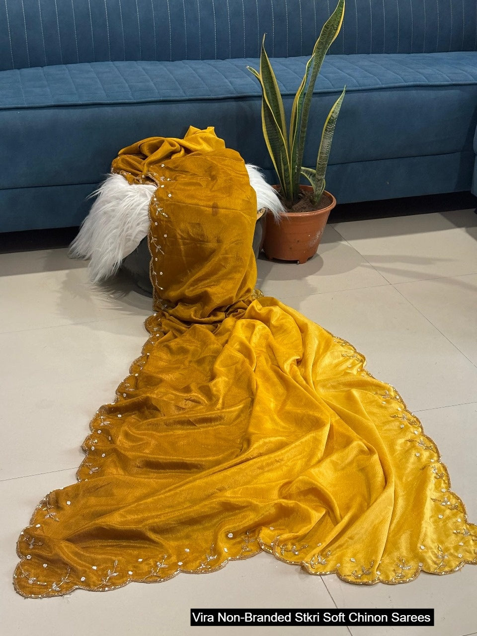 Vira Non-Branded Stkri Soft Chinon Sarees