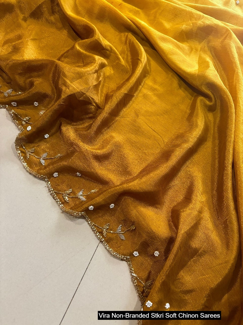 Vira Non-Branded Stkri Soft Chinon Sarees