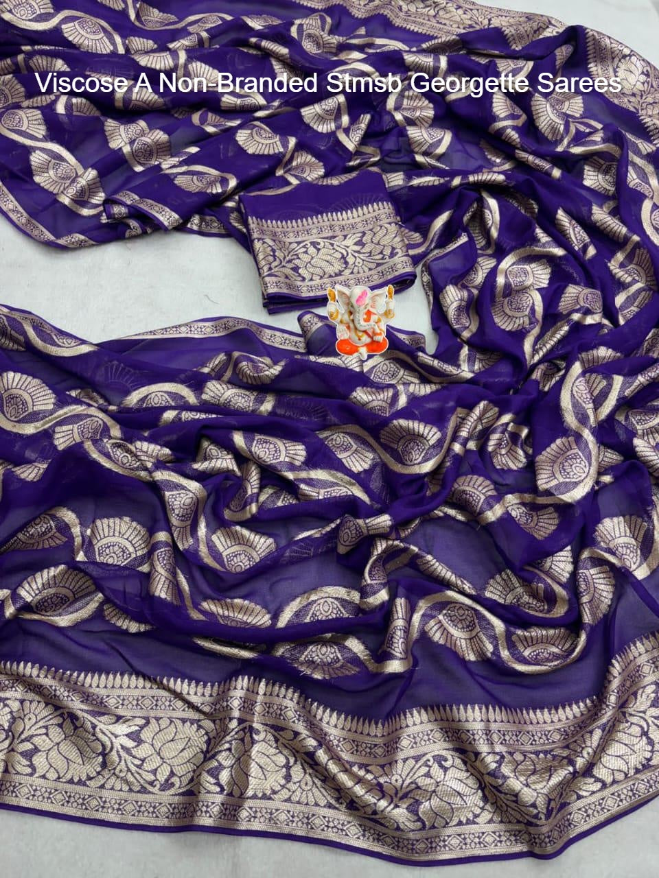 Viscose A Non-Branded Stmsb Georgette Sarees