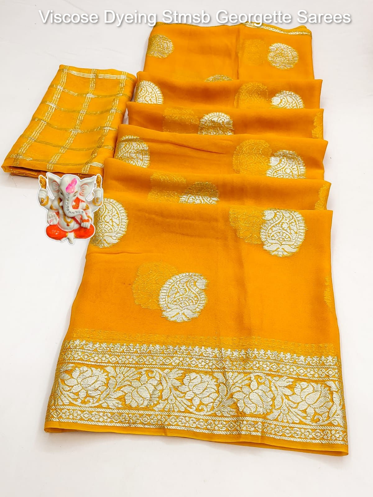 Viscose Dyeing Stmsb Georgette Sarees