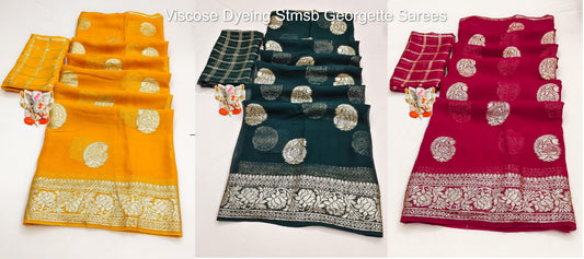 Viscose Dyeing Stmsb Georgette Sarees
