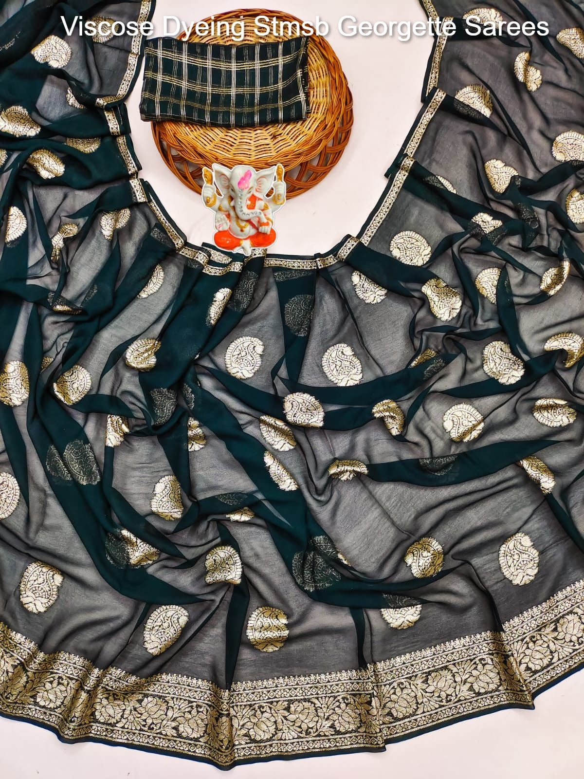 Viscose Dyeing Stmsb Georgette Sarees