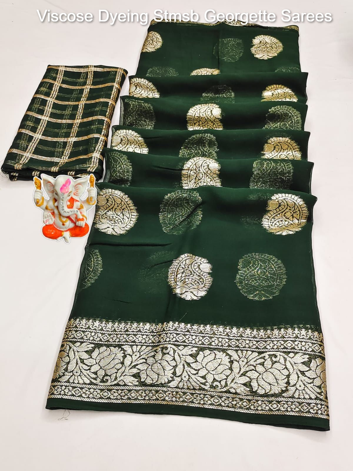 Viscose Dyeing Stmsb Georgette Sarees