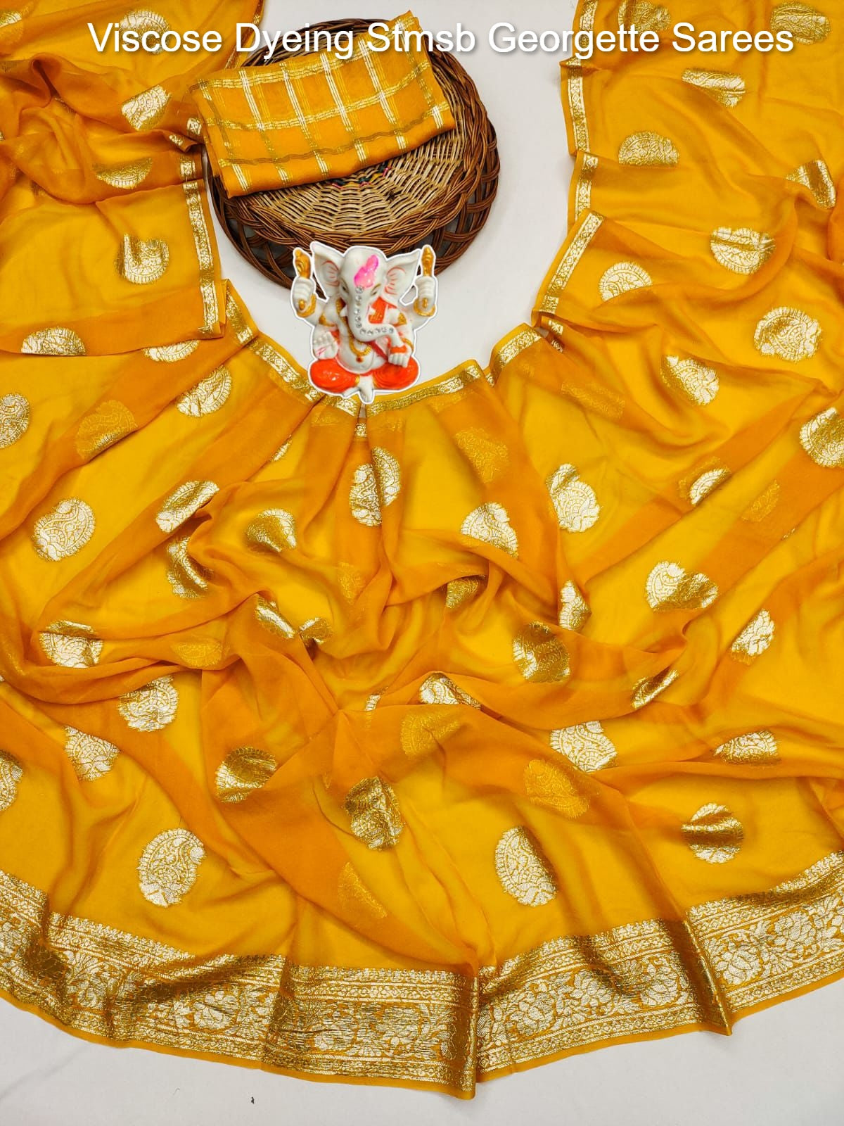 Viscose Dyeing Stmsb Georgette Sarees