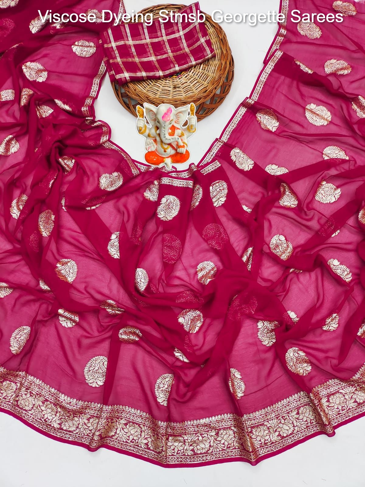 Viscose Dyeing Stmsb Georgette Sarees