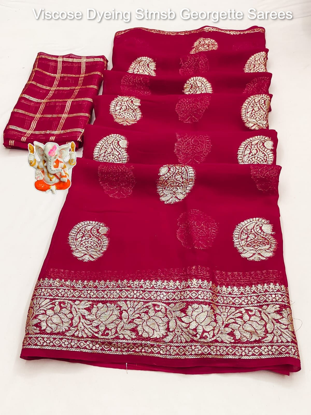 Viscose Dyeing Stmsb Georgette Sarees