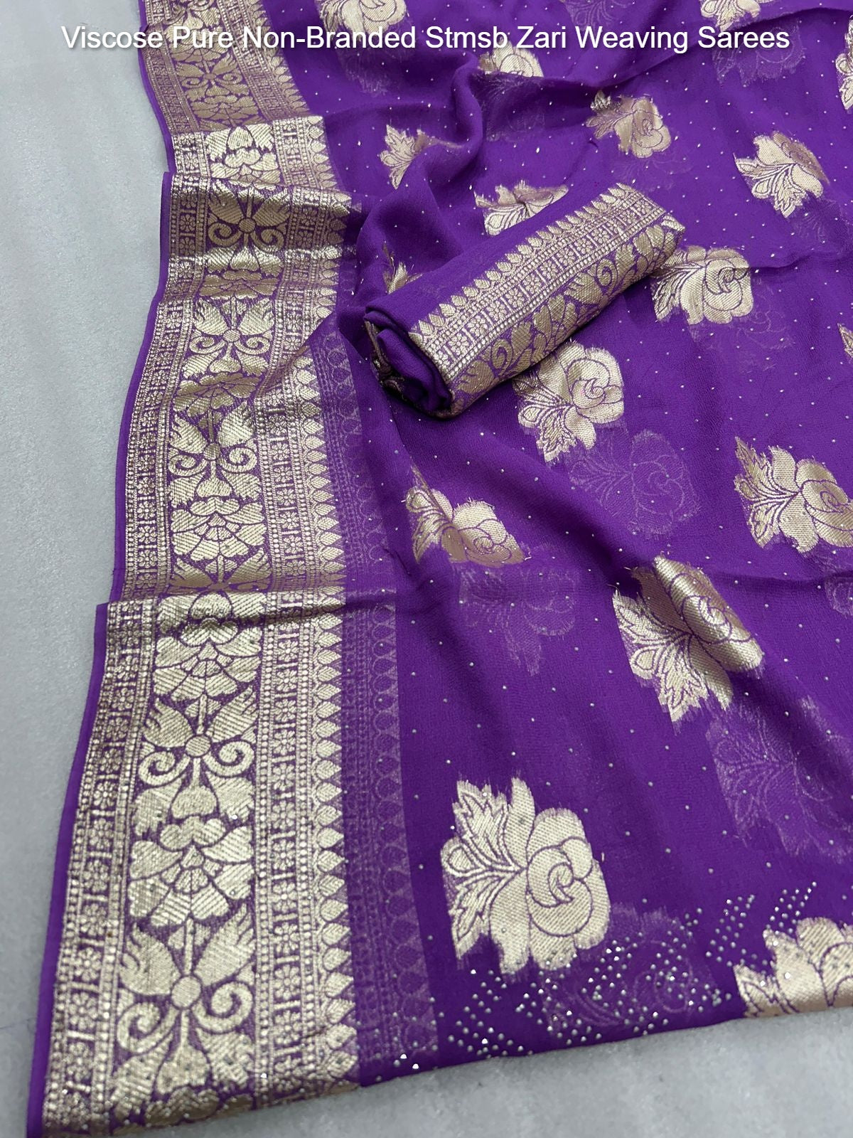 Viscose Pure Non-Branded Stmsb Zari Weaving Sarees