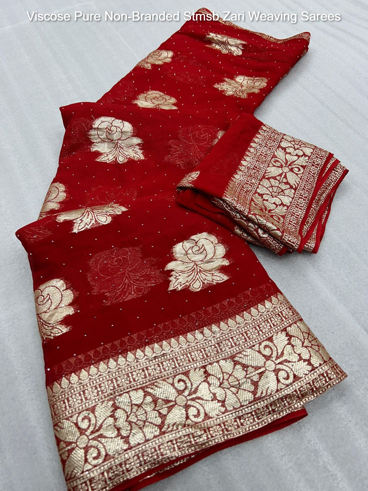 Viscose Pure Non-Branded Stmsb Zari Weaving Sarees