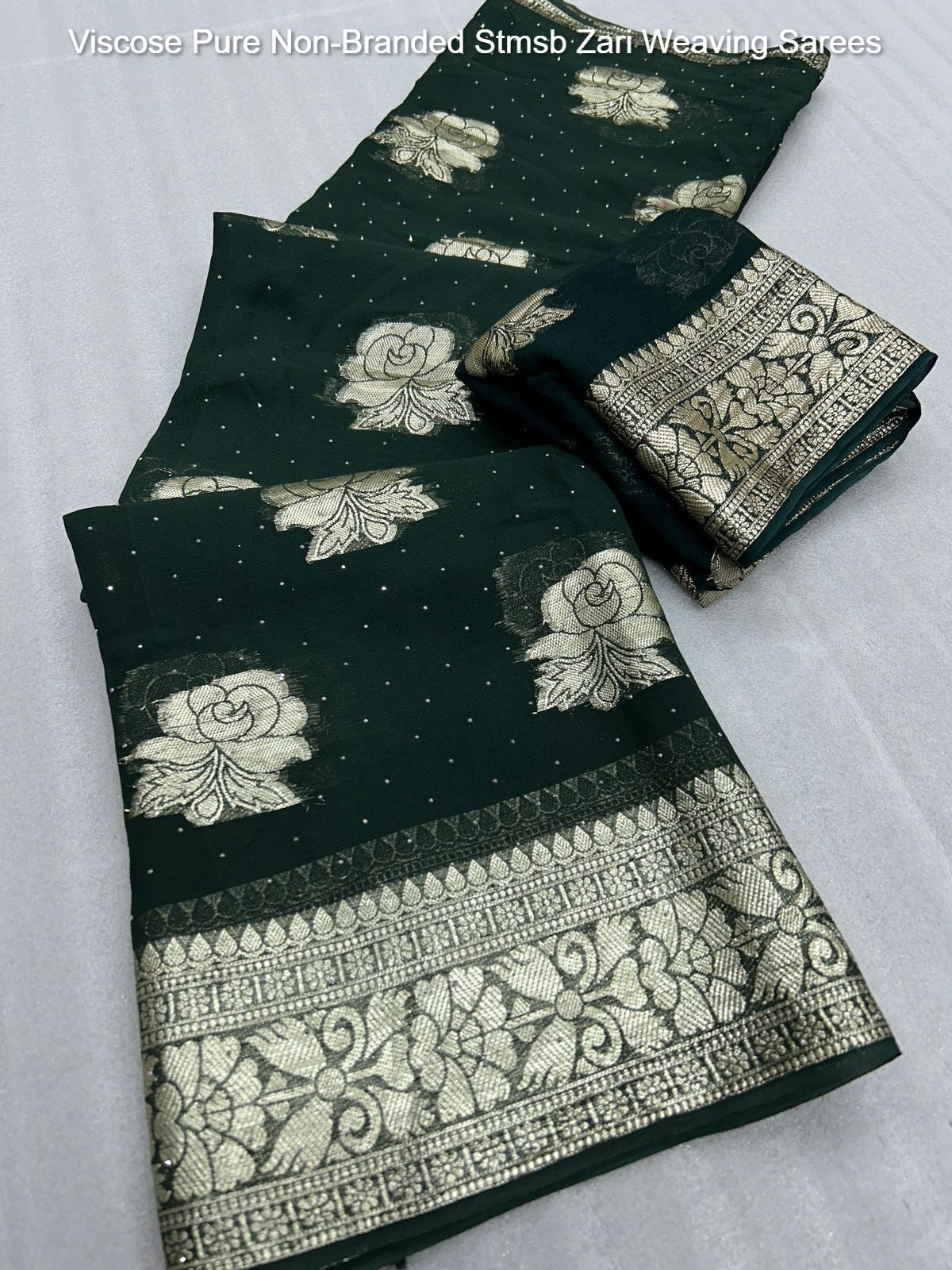 Viscose Pure Non-Branded Stmsb Zari Weaving Sarees